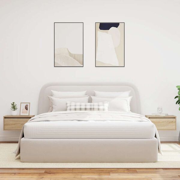 vidaXL Zidni noćni ormarići s LED svjetlima 2 kom boja hrasta sonome