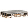 vidaXL Set vanjskih sofa s jastukom 10 pcs Prirodna i svjetlosiva