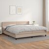 vidaXL Krevet box spring s madracem cappuccino 200x200cm umjetna koža