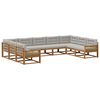 vidaXL Set vanjskih sofa s jastukom 9 pcs Prirodna i svjetlosiva