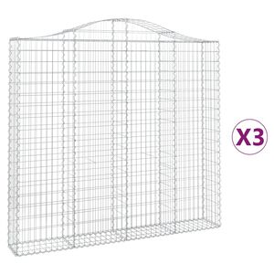 vidaXL Lučne gabionske ko&scaron;are 3 kom 200x30x180/200cm pocinčano željezo