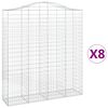 vidaXL Lučne gabionske ko&scaron;are 8 kom 200x50x220/240cm pocinčano željezo