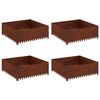 vidaXL Ograda oko Travnjaka 4 pcs 100 x 100 x 35 cm Čelik Rđa