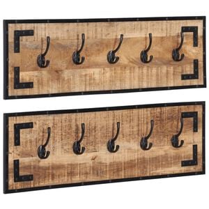 vidaXL Stalci za kapute 2 kom 80 x 8 x 25 cm masivno grubo drvo manga