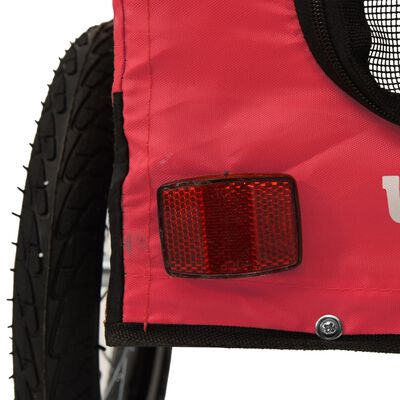 vidaXL Prikolica za bicikl za ljubimce crveno-crna tkanina i željezo