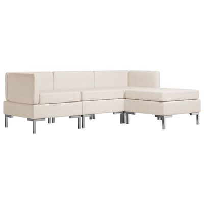 vidaXL 4-dijelni set sofa od tkanine krem