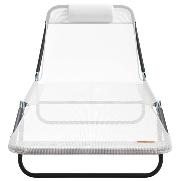 vidaXL Sklopiva ležaljka za sunčanje 1-osoba Krema 182 x 55 x 85.5 cm