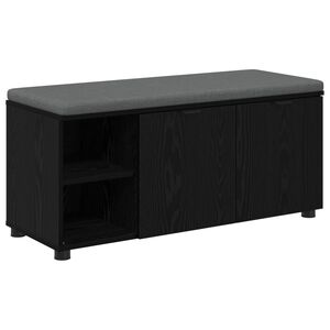 vidaXL Klupa za hodnik s jastukom Crni Hrast 100 x 38 x 46 cm