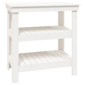 vidaXL Radni stol s policom Bijela 78,5 x 50 x 80 cm Masivna borovina