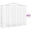 vidaXL Lučne gabionske ko&scaron;are 12kom 200x50x160/180cm pocinčano željezo