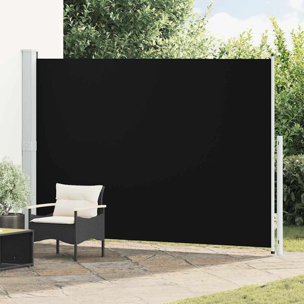 vidaXL Uvlačiva bočna tenda za terasu 200 x 300 cm crna