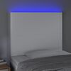 vidaXL LED uzglavlje bijelo 100x5x118/128 cm od umjetne kože