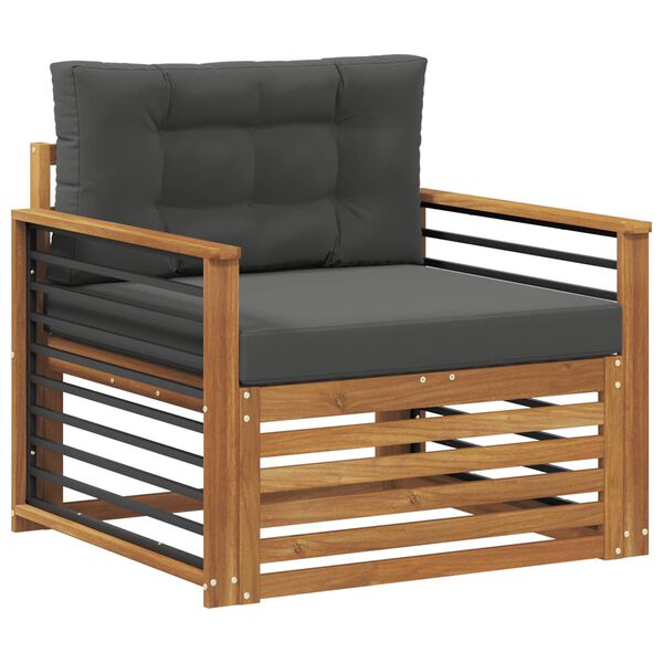 vidaXL Set vanjskih sofa Čvrsto drvo akacije i poliester Prirodna