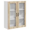 vidaXL Zidni stakleni ormarić LUCCA Hrast sonoma 80 x 31 x 100 cm
