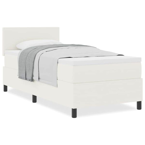 vidaXL Krevet s opruga kutije Krema i bijela 203 x 100 x 88 cm