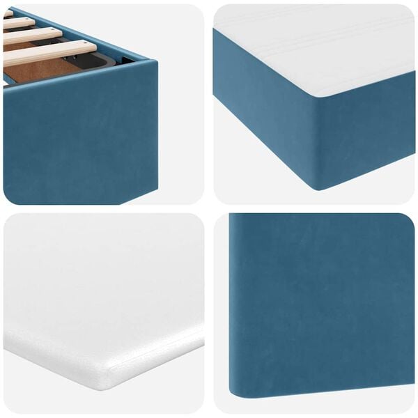 vidaXL Krevet s prostorom za pohranu s LED-om Tamno plava 200 x 200 cm