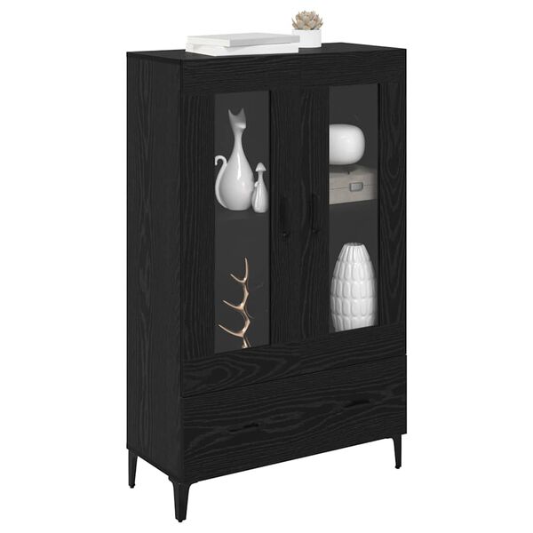 vidaXL Highboard Crni hrast 70 x 31 x 115 cm Obrađeno drvo i čelik