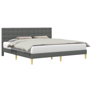 vidaXL Krevetna konstrukcija Tamnosiva 200 x 200 cm Tkanina