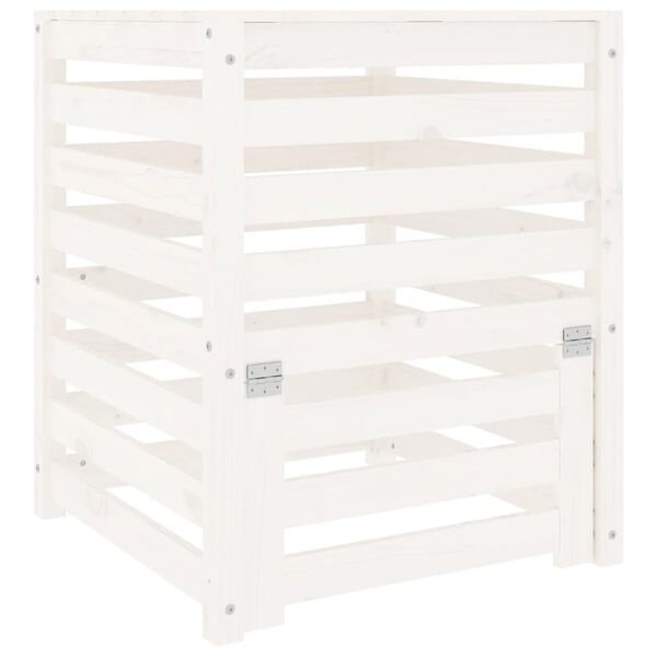 vidaXL Komposter bijeli 63,5 x 63,5 x 77,5 cm od masivne borovine