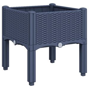 vidaXL Vrtna sadilica s nogama plava siva 40 x 40 x 42 cm PP