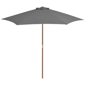 vidaXL Vanjski suncobran s drvenim stupom 270 cm antracit
