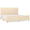 vidaXL Okvir za krevet bez madraca krem 200x200 cm od tkanine