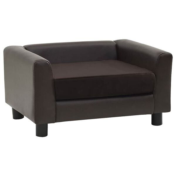 vidaXL Sofa za pse smeđa 60 x 43 x 30 cm od pli&scaron;a i umjetne kože