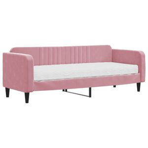vidaXL Dnevni krevet s madracem ružičasti 80 x 200 cm bar&scaron;unasti