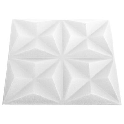 vidaXL 3D zidni paneli 48 kom 50 x 50 cm origami bijeli 12 m²