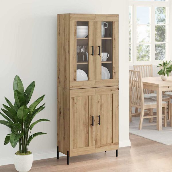 vidaXL Highboard Umjetnički hrast 69,5 x 34 x 180 cm Konstruirano drvo
