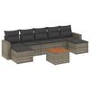 vidaXL 8-dijelni set vrtnih sofa od poliratana s jastucima sivi
