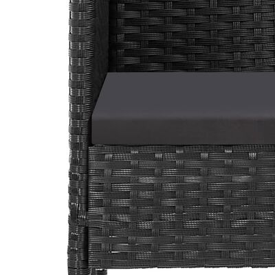 vidaXL 7-dijelni vrtni blagovaonski set s jastucima crni od poliratana