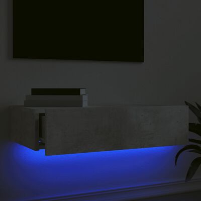 vidaXL TV ormarić s LED svjetlima siva boja betona 60 x 35 x 15,5 cm