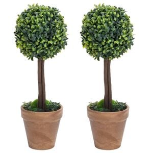 vidaXL Umjetni &scaron;im&scaron;iri s posudama 2 kom u obliku kugle zeleni 33 cm