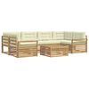 vidaXL Set vanjskih sofa 7 pcs Bijela i krem