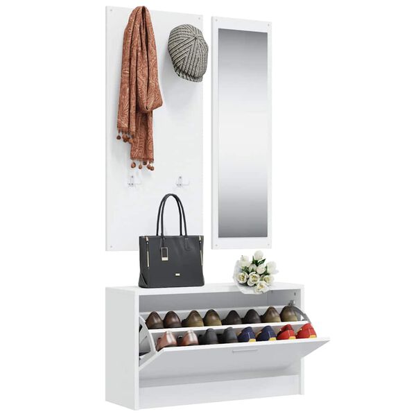 vidaXL 3-u-1 set ormarića za cipele bijeli od konstruiranog drva
