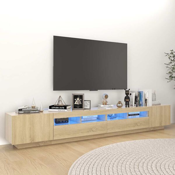 vidaXL TV ormarić s LED svjetlima boja hrasta sonome 260 x 35 x 40 cm