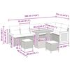 vidaXL Sjedeća garnitura za vrt 9 pcs Crna i Krema poliratan