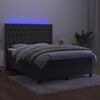 vidaXL Krevet box spring s madracem LED tamnosivi 140x190 cm bar&scaron;un