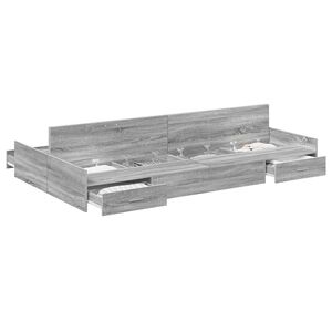 vidaXL Krevet s ladicama Siva Sonoma 120 x 190 cm Konstruirano drvo