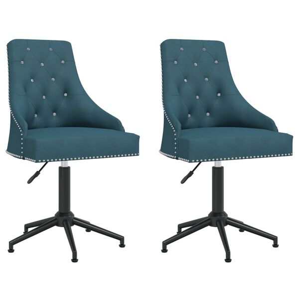 vidaXL Okretne blagovaonske stolice 2 kom plave bar&scaron;unaste