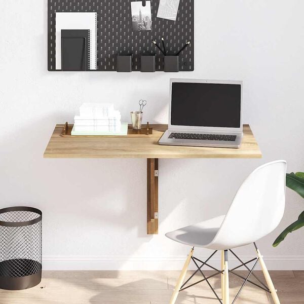 vidaXL Sklopivi zidni stolić boja hrasta 100 x 60 cm