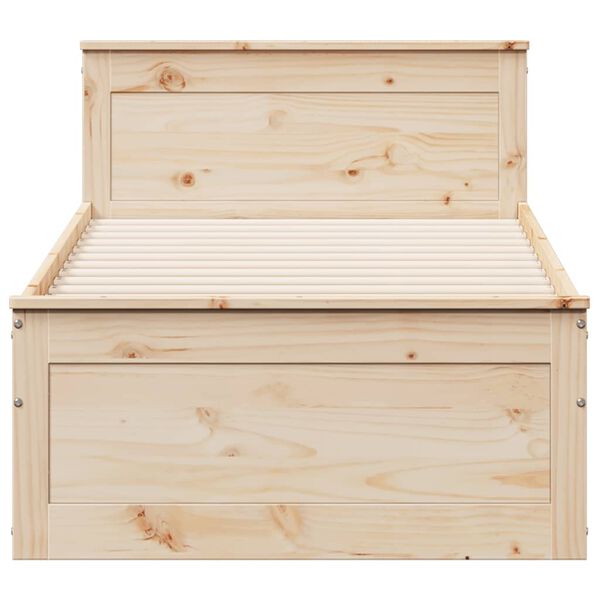 vidaXL Okvir kreveta bez madraca s uzglavljem 100x200 cm od borovine