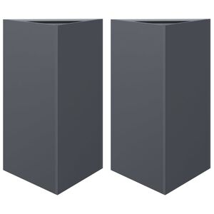 vidaXL Vrtne sadilice 2 kom antracit trokutaste 50x43x75 cm čelične