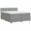 vidaXL Boxspring krevet s madracem Svjetlosiva 200 x 200 cm Tkanina