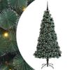 vidaXL Umjetno božićno drvce s lampicama i setom kuglica Zelena 180 cm