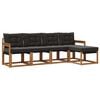 vidaXL Set vanjskih sofa 5 kom. Prirodna i crna