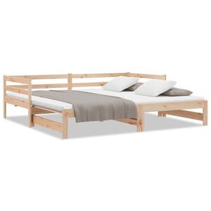 vidaXL Dnevni krevet na izvlačenje 2 x (90 x 200) cm masivna borovina