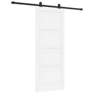 vidaXL Klizna vrata Bijela i crna 83 x 202 cm Masivna borovina