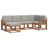 vidaXL Set vanjskih sofa s jastukom 6 pcs Prirodna i svijetlo siva